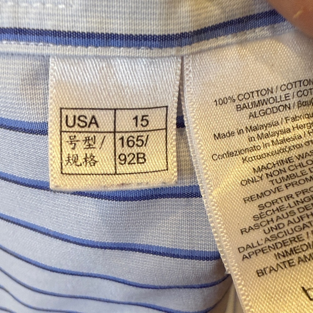 Brooks Brothers Classic Blue Striped Dress Shirt - Picture 5 of 6